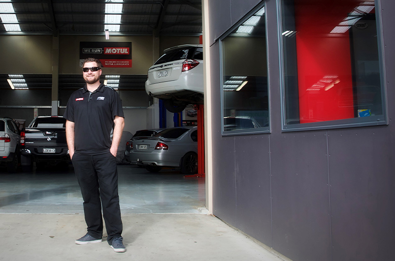 Dan standing out front of PS Automotive